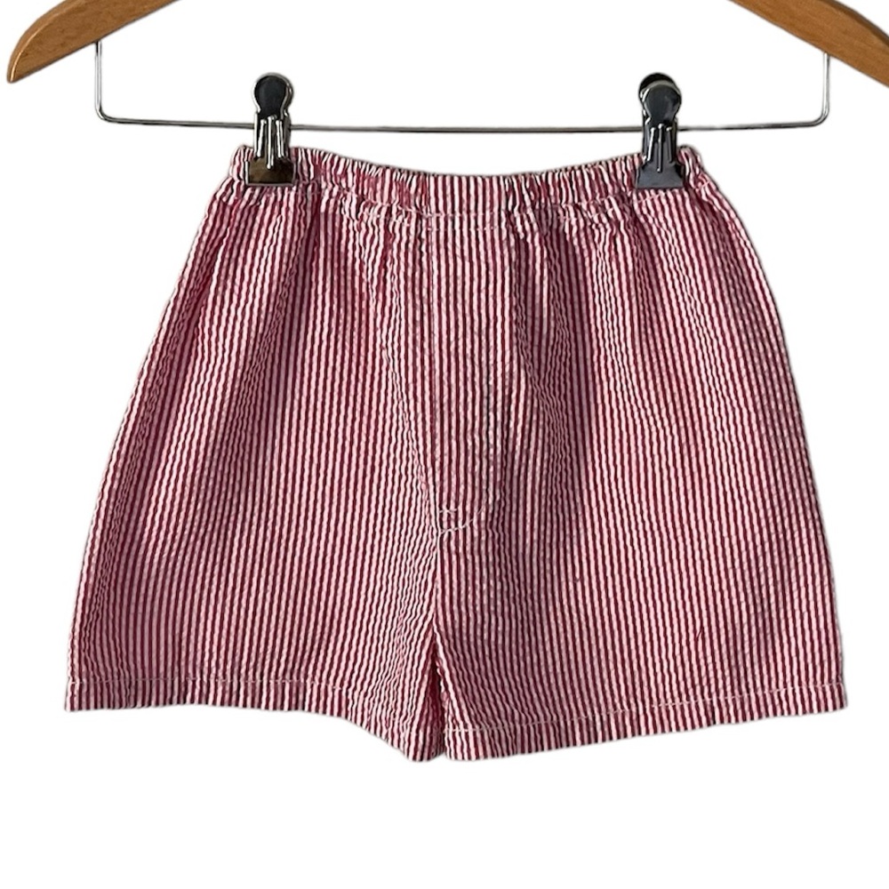 Oh Mint Baby Boxer Red/White Gingham Seersucker Shorts Boy’s Size 4T